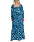 Фото #2 товара Plus Size Long Sleeve Pleated Maxi Dress