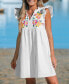 Фото #3 товара Women's Flutter Sleeves Floral Prints Mini Beach Dress