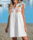 Women's Flutter Sleeves Floral Prints Mini Beach Dress