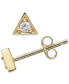 ფოტო #1 პროდუქტის Diamond Triangle Stud Earrings (1/20 ct. t.w.) in 14k Gold