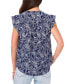 ფოტო #2 პროდუქტის Women's Paisley V-Neck Flutter-Sleeve Top