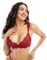 Фото #2 товара ASOS DESIGN Sienna lace balcony bra with frill in red