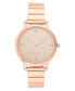 Фото #1 товара Women's Quartz Rose Gold-Tone Stainless Steel Cut Edge Bracelet Watch, 36mm