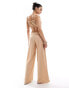 Фото #3 товара ASOS DESIGN co-ord textured wide leg trousers in stone