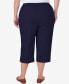 Фото #2 товара Plus Size Classic Stretch Waist Accord Capri Pants with Button Hem