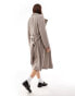 ASOS DESIGN soft midi trench coat in mushroom