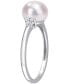 Cultured Freshwater Pearl (7-1/2mm) & Cubic Zirconia Ring in Sterling Silver