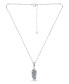 ფოტო #3 პროდუქტის Cubic Zirconia Pave Feather Pendant Necklace in Sterling Silver