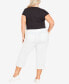 ფოტო #3 პროდუქტის Plus Size Cotton Cinch Capri Pants