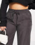 Simply Be wide leg cargo trouser with side zip pockets in grey