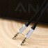 Yiven M30 przewód kabel audio stereo AUX 3.5 mm męski mini jack 1m srebrno-czarny