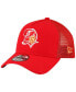 Фото #1 товара Men's Red Tampa Bay Buccaneers Throwback Logo A-Frame Trucker 9FORTY Adjustable Hat