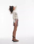 Фото #4 товара Topshop knitted long sleeve stitchy pattern shirt in cream