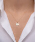 ფოტო #3 პროდუქტის Diamond Accent Initial Lock Pendant Necklace in 14k Gold, 16" + 2" extender