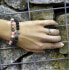 Beaded bracelet made of lava stone and hematite MINK61