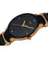 Unisex Swiss Centrix Diamond Accent Black Ceramic and Rose Gold-Tone PVD Stainless Steel Bracelet Watch 38mm R30554712