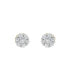 ფოტო #1 პროდუქტის Round Cut Natural Certified Diamond (0.16 cttw) 14k Yellow Gold Earrings Petite Cluster Design