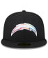 ფოტო #4 პროდუქტის Men's Black Los Angeles Chargers 2023 NFL Crucial Catch 59FIFTY Fitted Hat