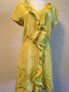 INC International Concepts Button Front Ruffeld Pure Silk Dress Sunny Yellow M