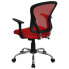 Фото #2 товара Mid-Back Red Mesh Swivel Task Chair With Chrome Base And Arms
