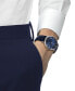 ფოტო #5 პროდუქტის Men's Carson Premium Gent Moonphase Blue Leather Strap Watch 40mm