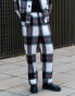 Фото #8 товара Labelrail x Isaac Hudson brushed check wide leg turn-up trousers co-ord in multi