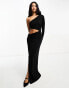 Фото #1 товара Pull&Bear one shoulder cut out maxi dress in black