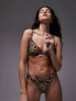 Topshop mix and match underwire bikini top in leopard print