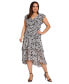 ფოტო #5 პროდუქტის Plus Size Paisley-Print Ruched-Waist Midi Dress