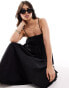 ASOS DESIGN ruched bust maxi sundress with adjustable straps in black