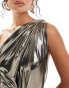 Фото #3 товара TFNC metallic multiway maxi dress in liquid gold