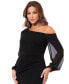 ფოტო #4 პროდუქტის Women's One-Shoulder Sheer-Sleeve Dress