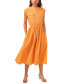 ფოტო #1 პროდუქტის Women's Crewneck Pocket Midi Shirtdress