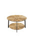 Фото #1 товара Double Layer Round Coffee Table with Metal Legs