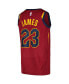 ფოტო #3 პროდუქტის Men's LeBron James Wine Cleveland Cavaliers Swingman Player Jersey - Icon Edition