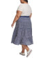 ფოტო #5 პროდუქტის Plus Size Eyelet Tiered Midi Skirt