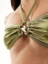 Фото #5 товара South Beach seashell halterneck bikini top in green