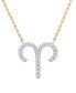 Фото #1 товара Wrapped diamond Zodiac Pendant Necklace (1/10 ct. t.w.) in 14K Yellow Gold or 14K White Gold