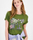 Фото #3 товара Juniors' MTV Floral Cotton Crewneck Tee