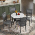 5-Piece Faux Marble Dining Set Grey