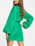 Фото #3 товара Public Desire wrap shirt beach summer dress in green