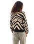 Фото #4 товара Noisy May knitted jumper black & beige zebra