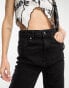 ASOS DESIGN Tall wide leg dad jeans in washed black