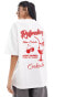 Фото #3 товара ASOS DESIGN oversized t-shirt with cocktail drink graphic in white