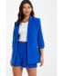 ფოტო #2 პროდუქტის Women's Ruched Sleeve Tailored Blazer