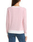 Фото #2 товара Forte Cashmere Contrast Trim Cashmere-Blend Sweatshirt Women's Pink Xl