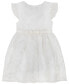 Фото #4 товара Baby Girls White Embroidered Flutter Sleeve Fit-and-Flare Dress