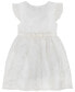 Baby Girls White Embroidered Flutter Sleeve Fit-and-Flare Dress