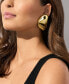 Brass Pebble Statement Earrings