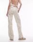 Фото #3 товара Topshop Tall stripe pull on straight leg trouser in ecru